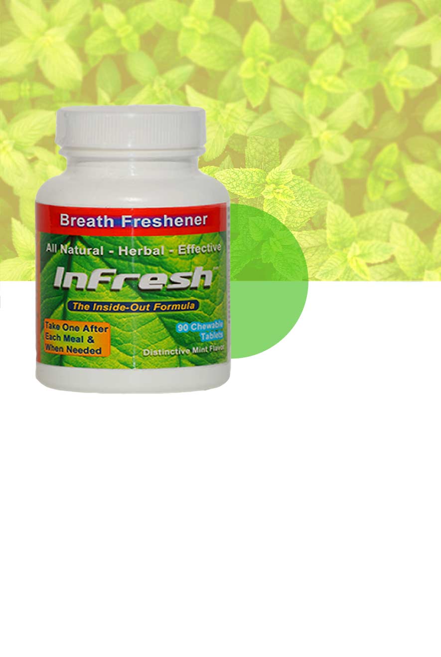 One Bottle InFresh Spearmint background One Bottle InFresh Spearmint background